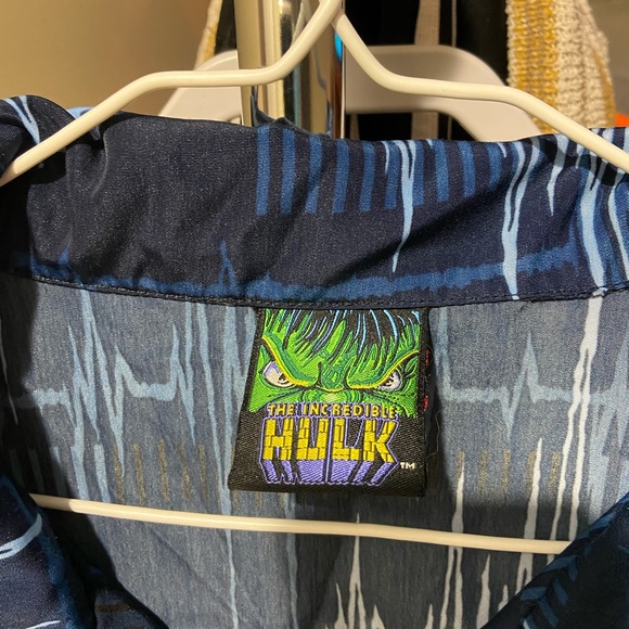 2002 Vintage Incredible Hulk Button Up Marvel - Picture 3 of 4